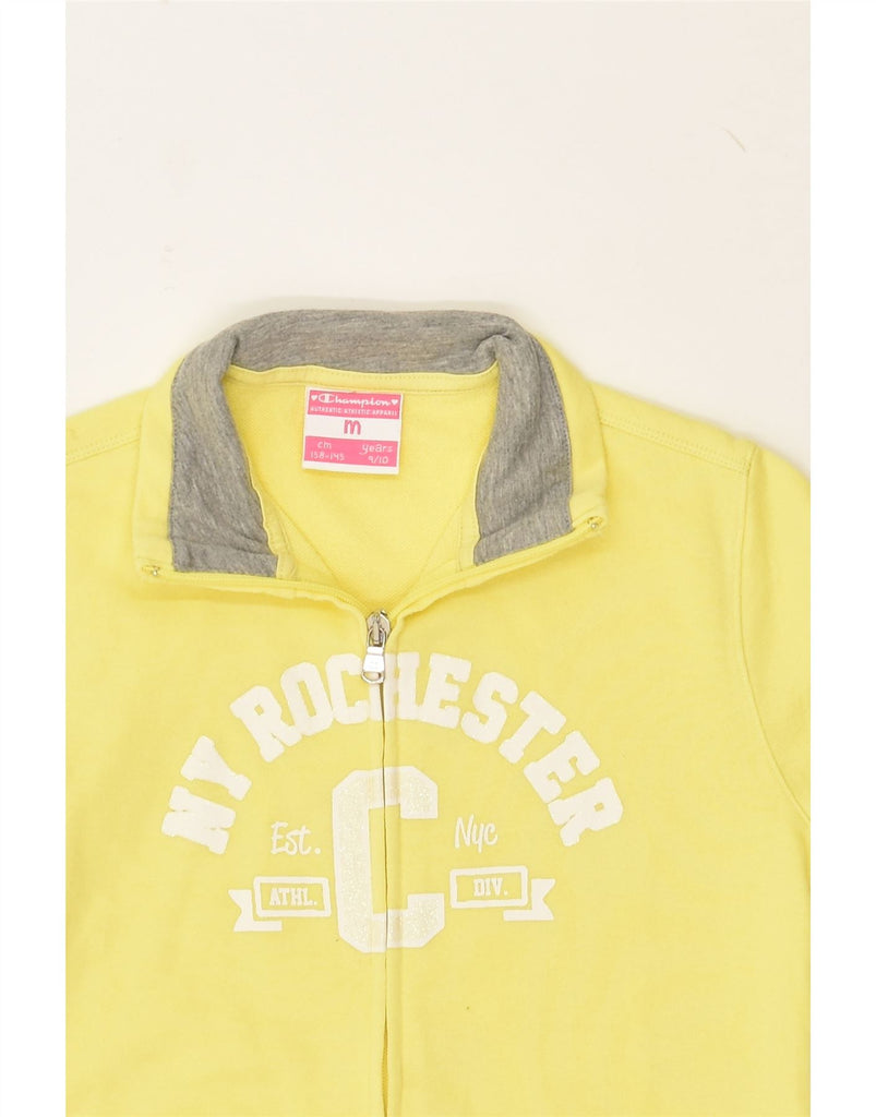 CHAMPION Girls NY Rochester Tracksuit Top Jacket 9-10 Years  Medium Yellow | Vintage Champion | Thrift | Second-Hand Champion | Used Clothing | Messina Hembry 