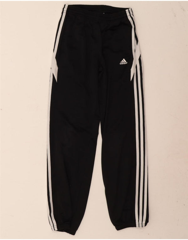 Adidas Boys Tracksuit Trousers Joggers 11-12 Years Black Polyester