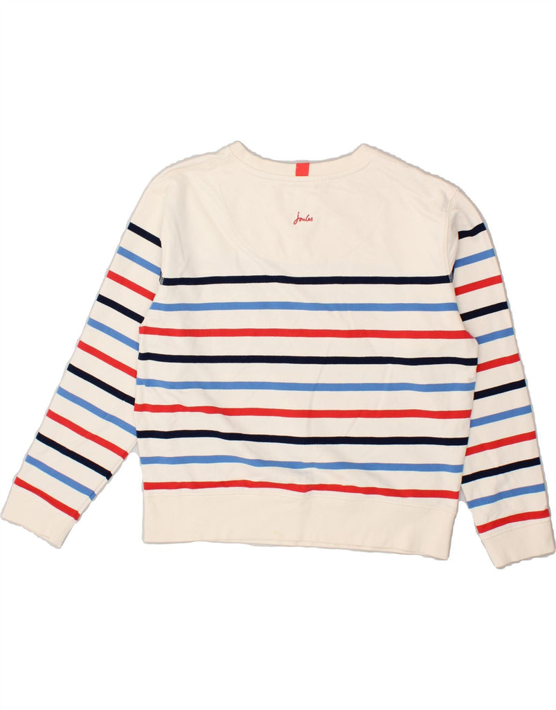 JOULES Womens Loose Fit Sweatshirt Jumper UK 12 Medium Off White Striped | Vintage Joules | Thrift | Second-Hand Joules | Used Clothing | Messina Hembry 