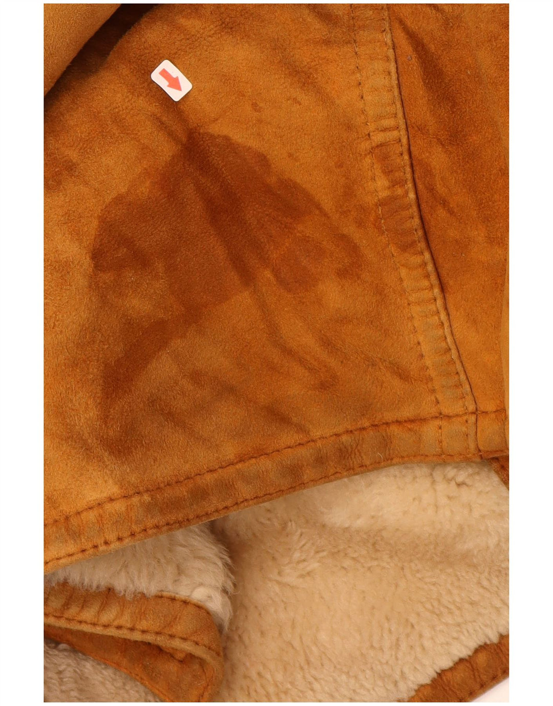 VINTAGE Mens Shearling Overcoat IT 52 XL Brown Leather