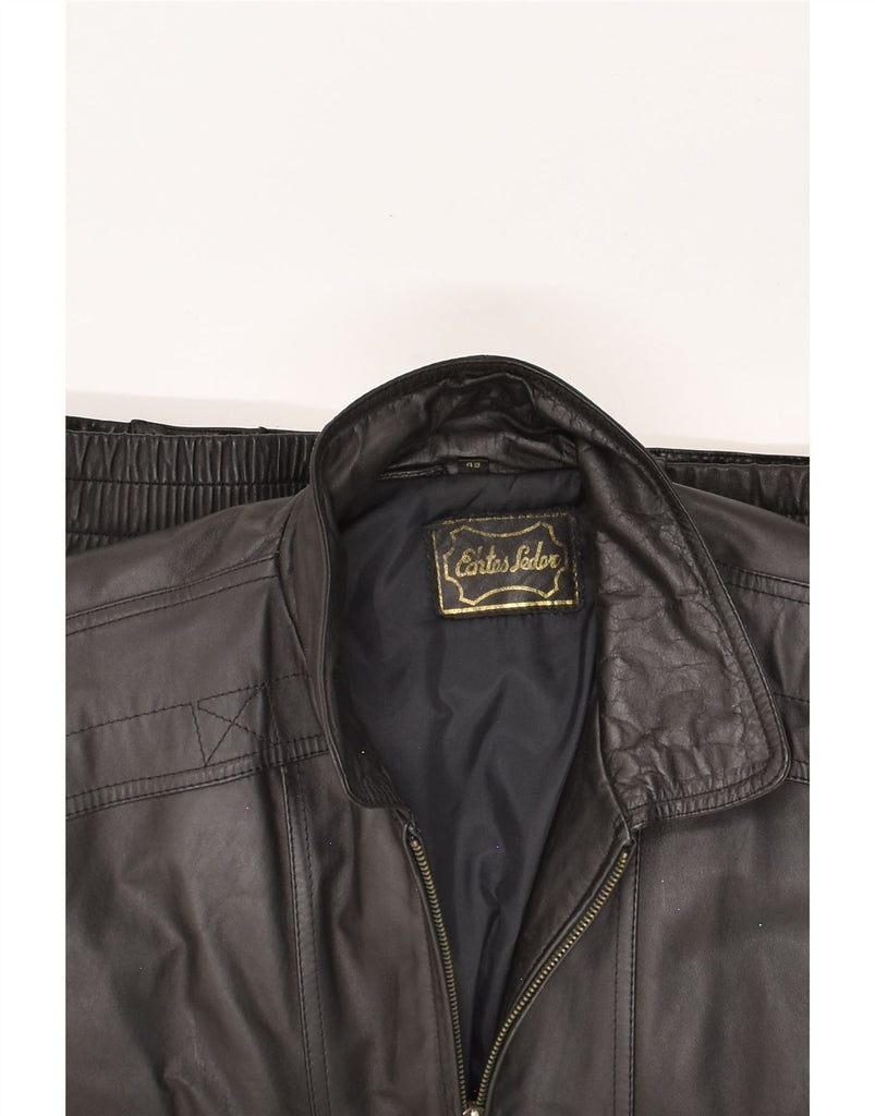 ECHTES LEDER Mens Leather Jacket IT 48 Medium Black Leather | Vintage Echtes Leder | Thrift | Second-Hand Echtes Leder | Used Clothing | Messina Hembry 