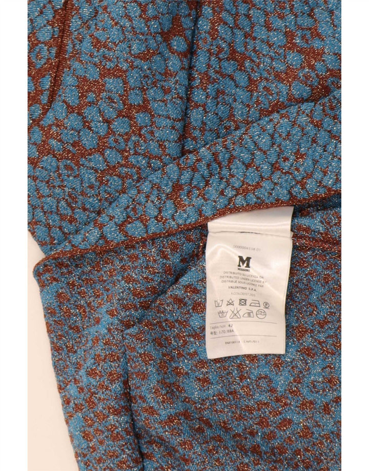 Missoni Womens Sleeveless A-Line Dress IT 42 Medium Blue Spotted Polyamide