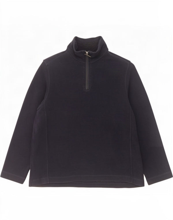 Marks & Spencer Mens Zip Neck Sweatshirt Jumper XL Navy Blue Cotton