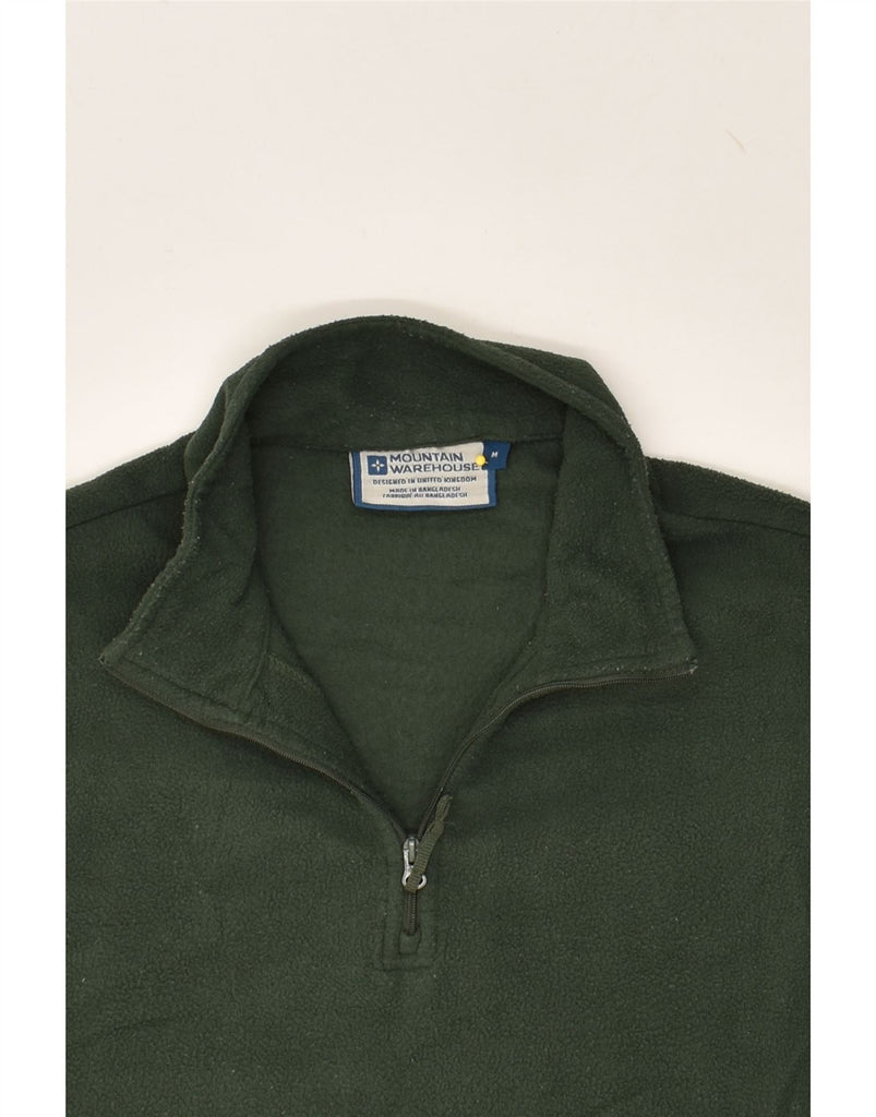 MOUNTAIN WAREHOUSE Mens Zip Neck Fleece Jumper Medium Green Polyester | Vintage Mountain Warehouse | Thrift | Second-Hand Mountain Warehouse | Used Clothing | Messina Hembry 