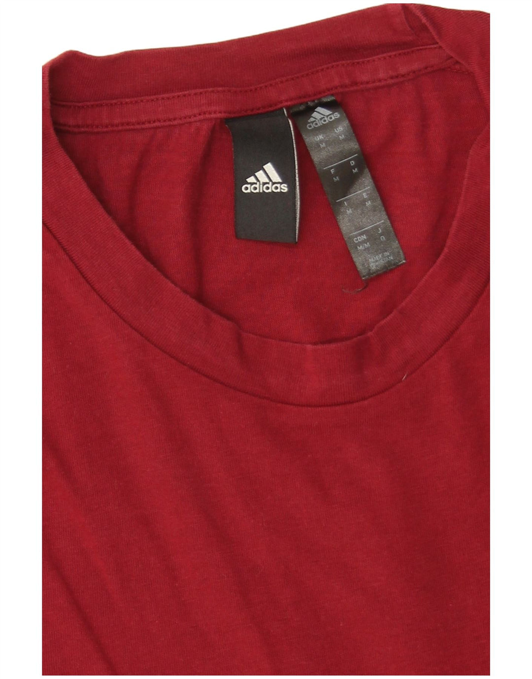 Adidas Mens T-Shirt Top Medium Red Cotton
