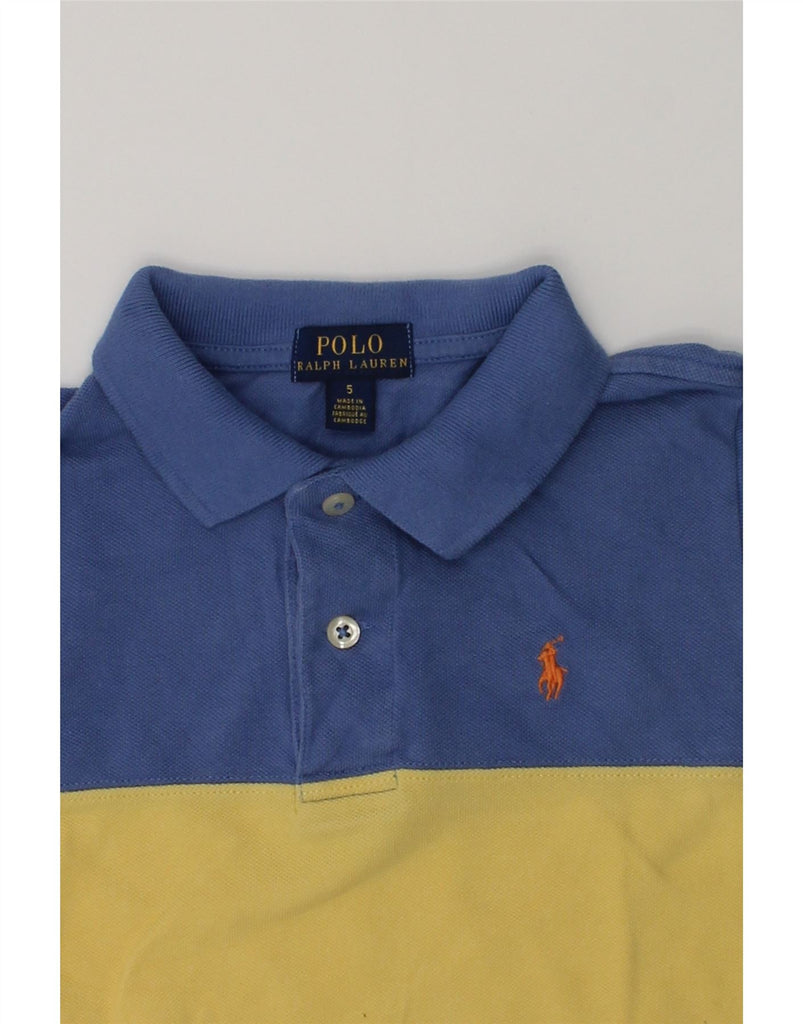 POLO RALPH LAUREN Boys Polo Shirt 4-5 Years Blue Striped Cotton | Vintage Polo Ralph Lauren | Thrift | Second-Hand Polo Ralph Lauren | Used Clothing | Messina Hembry 