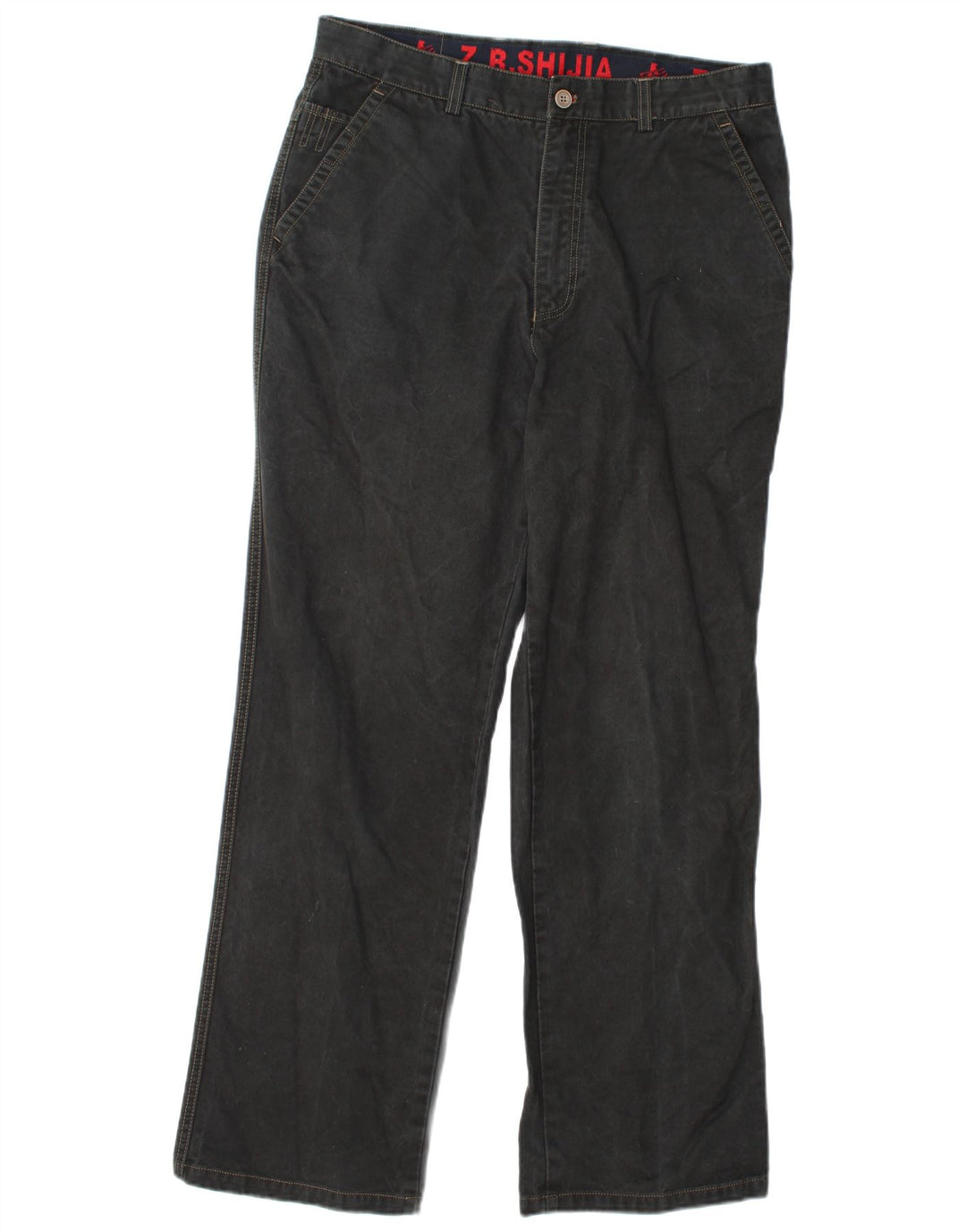 Vintage Mens Straight Chino Trousers W34 L31 Black
