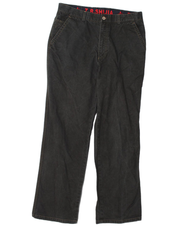 Vintage Mens Straight Chino Trousers W34 L31 Black