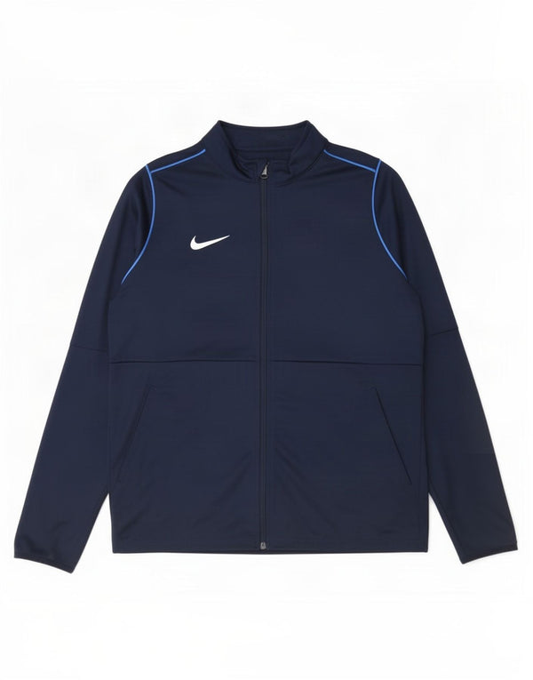 Nike Boys Dri Fit Regular Tracksuit Top Jacket 13-14 Years XL Navy Blue
