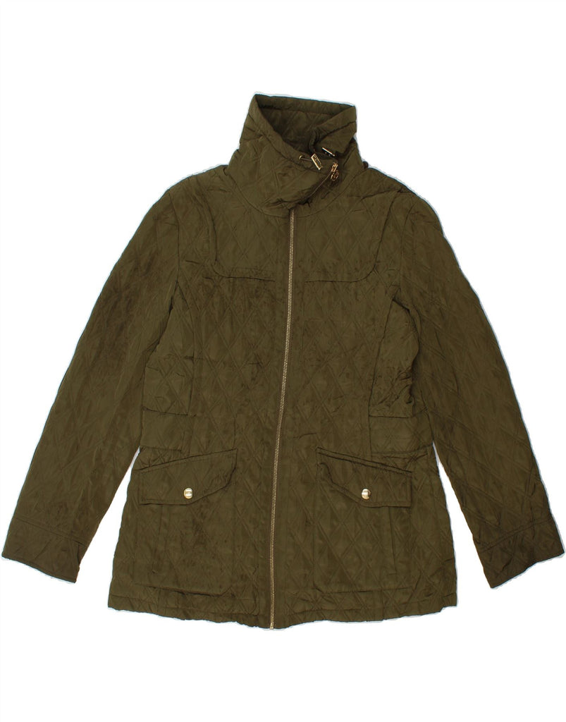 MICHAEL KORS Womens Quilted Jacket UK 14 Large Khaki Polyester Vintage Michael Kors and Second-Hand Michael Kors from Messina Hembry 
