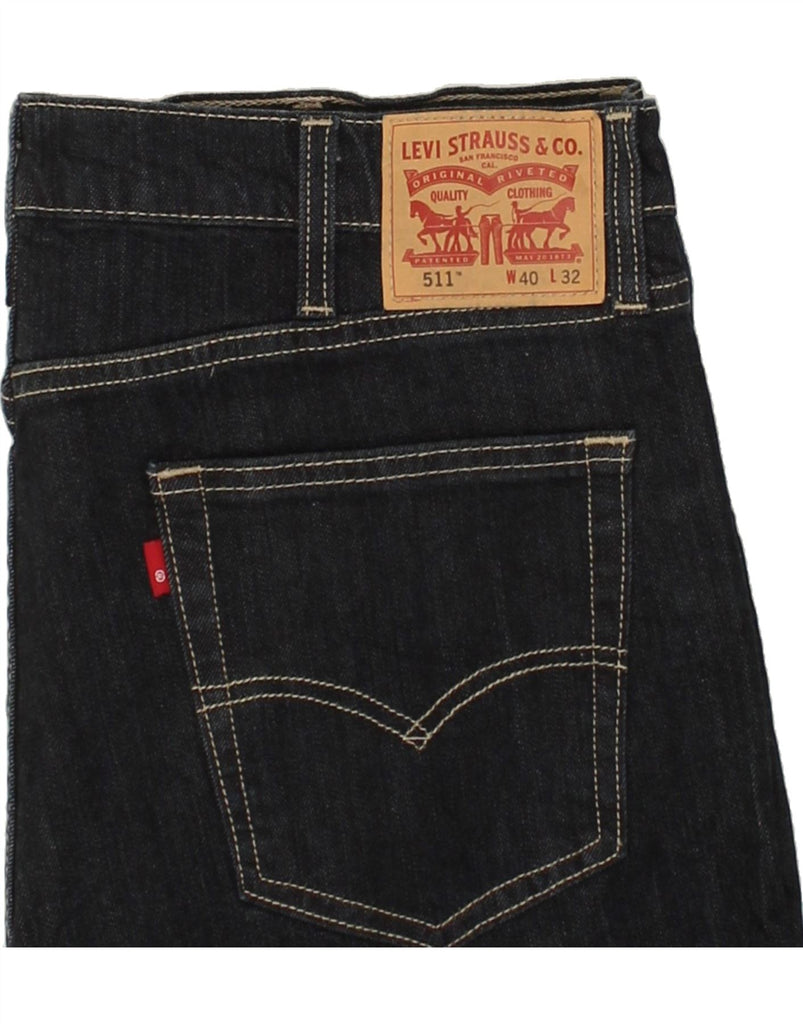 LEVI'S Mens 511 Cropped Slim Jeans W40 L25 Navy Blue Cotton | Vintage Levi's | Thrift | Second-Hand Levi's | Used Clothing | Messina Hembry 