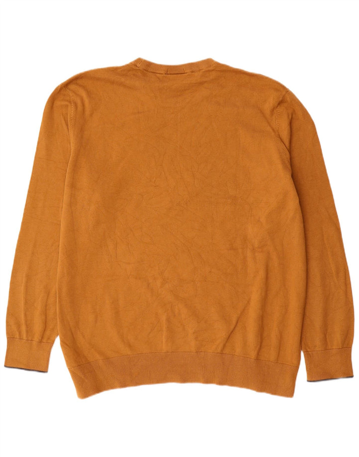 Timberland Mens Crew Neck Jumper Sweater 2XL Brown Cotton