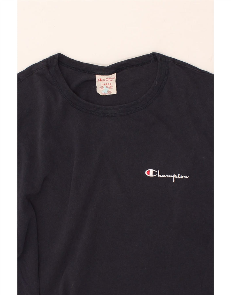 CHAMPION Mens T-Shirt Top Large Navy Blue | Vintage Champion | Thrift | Second-Hand Champion | Used Clothing | Messina Hembry 