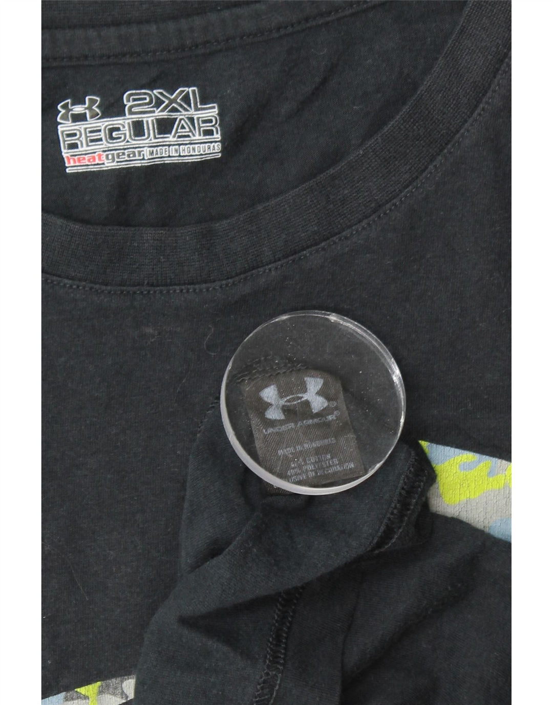 UNDER ARMOUR Mens Heat Gear Regular Fit Graphic T-Shirt Top 2XL Black