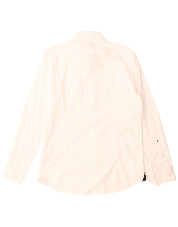 Tommy Hilfiger Mens Tailored Fitted Shirt Medium White Cotton