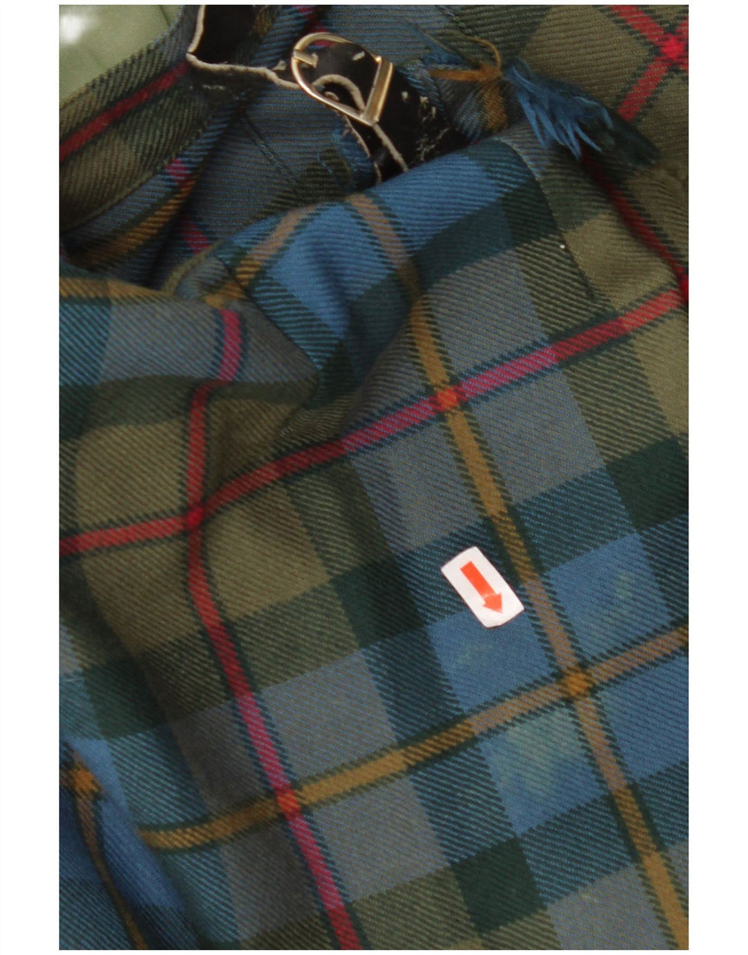 VINTAGE Womens Wrap Skirt IT 44 Medium W32  Green Plaid Virgin Wool