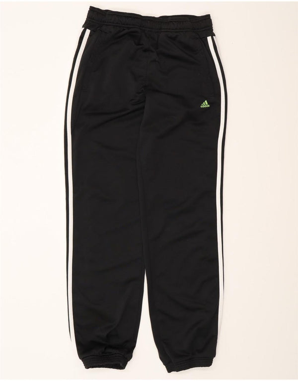 Adidas Boys Tracksuit Trousers Joggers 13-14 Years  Black Polyester