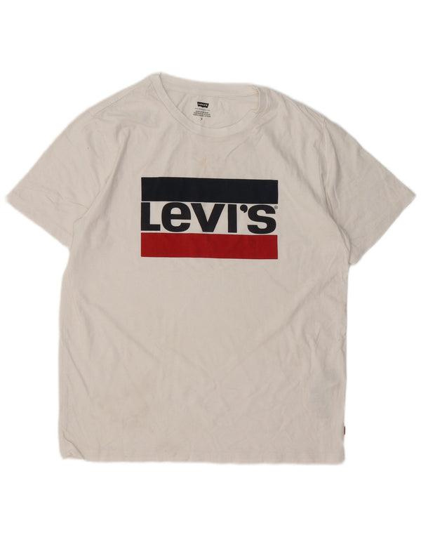 Levi's Mens Graphic T-Shirt Top Medium White Cotton