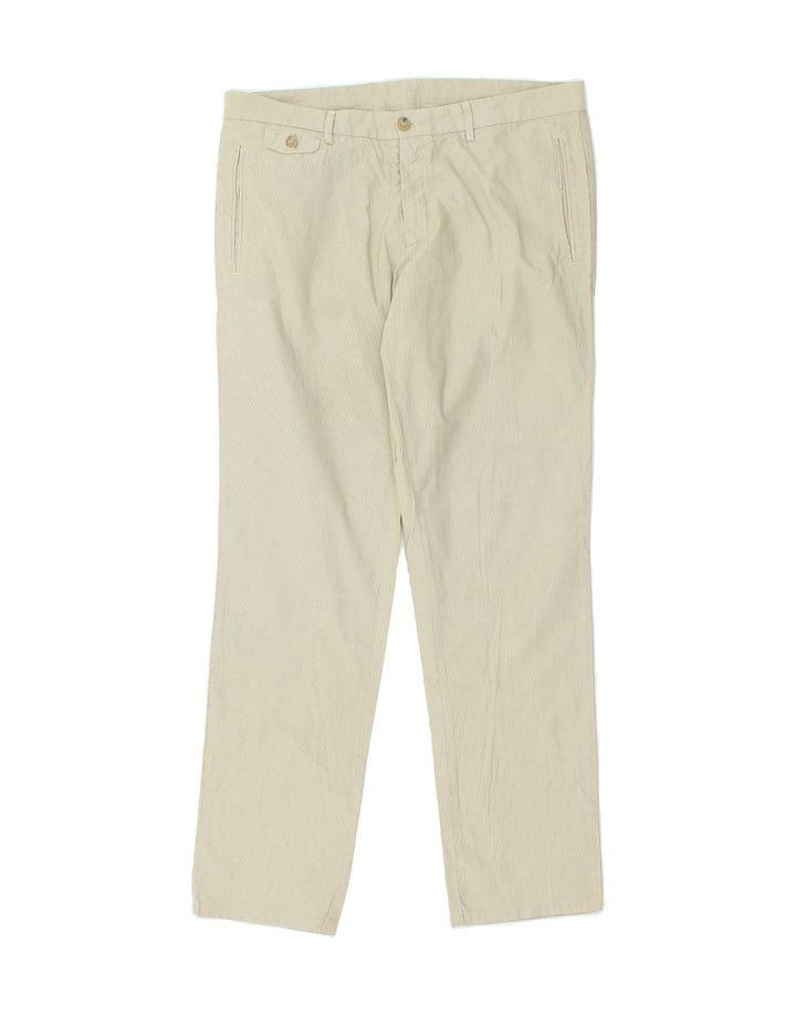 TRUSSARDI Mens Slim Chino Trousers IT 52 XL W36 L31 Beige Vintage Trussardi and Second-Hand Trussardi from Messina Hembry 