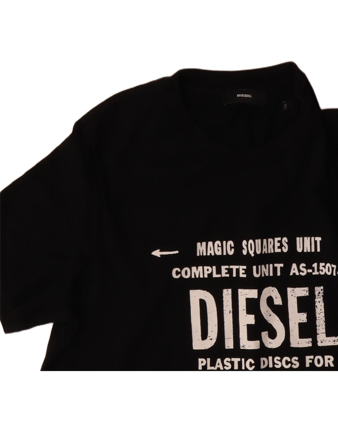 DIESEL Mens Graphic T-Shirt Top XL Black Cotton