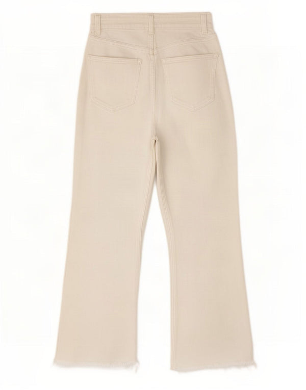Zara Womens Crop Bootcut Jeans EU 34 2XS W24 L25 White
