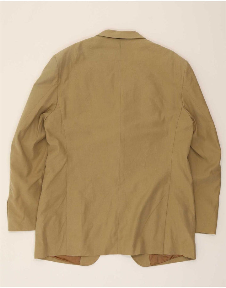 Massimo Dutti Mens 3 Button Blazer Jacket EU 56 XL Beige