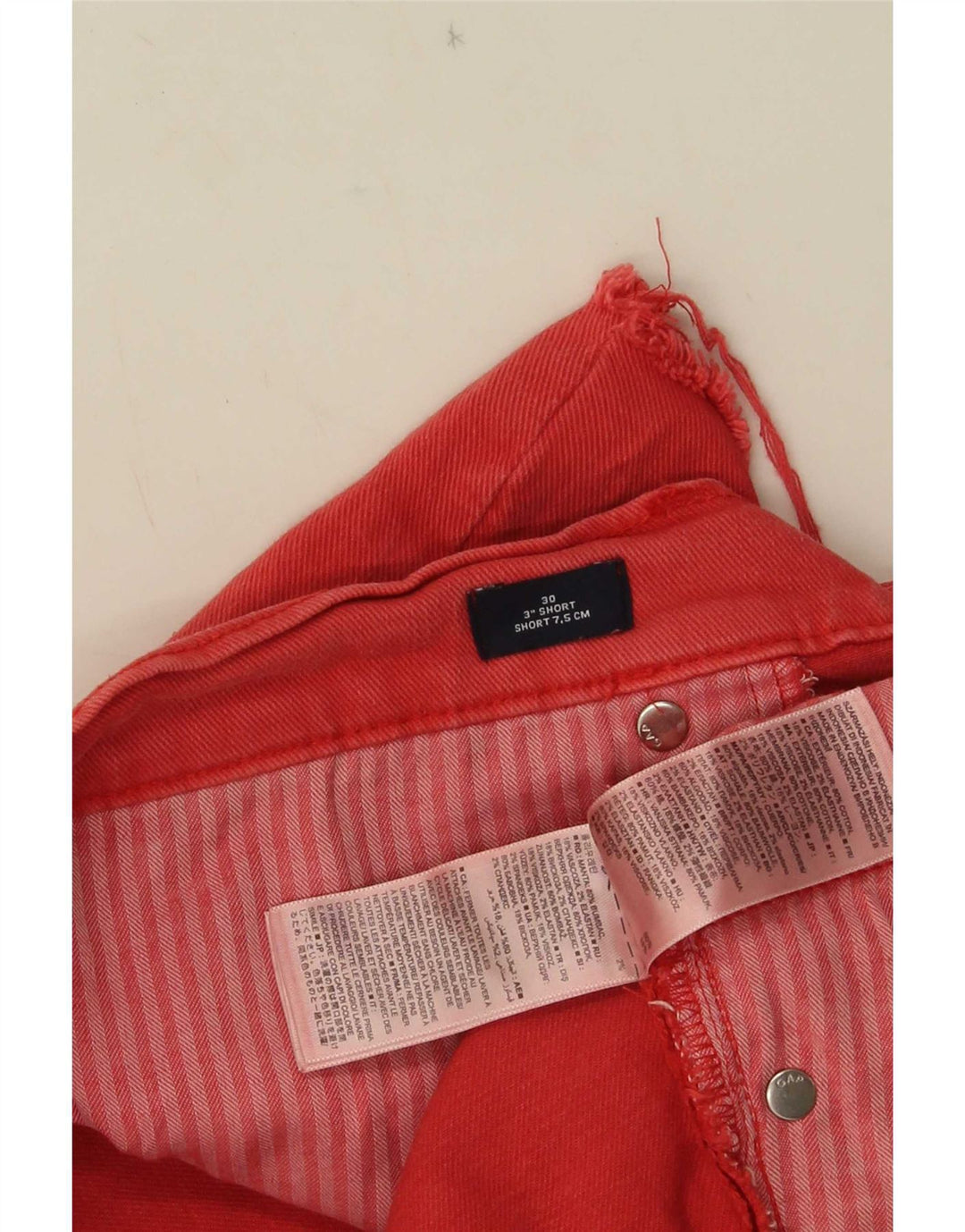 Gap Womens Denim Hot Pants W30 Medium Red Cotton