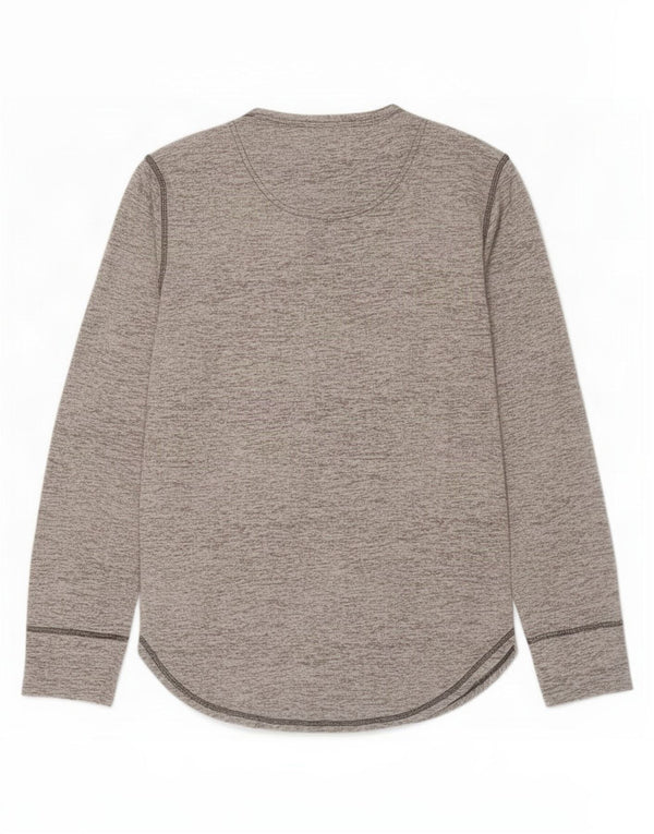 Hollister Mens Top Long Sleeve Small Grey Flecked Cotton