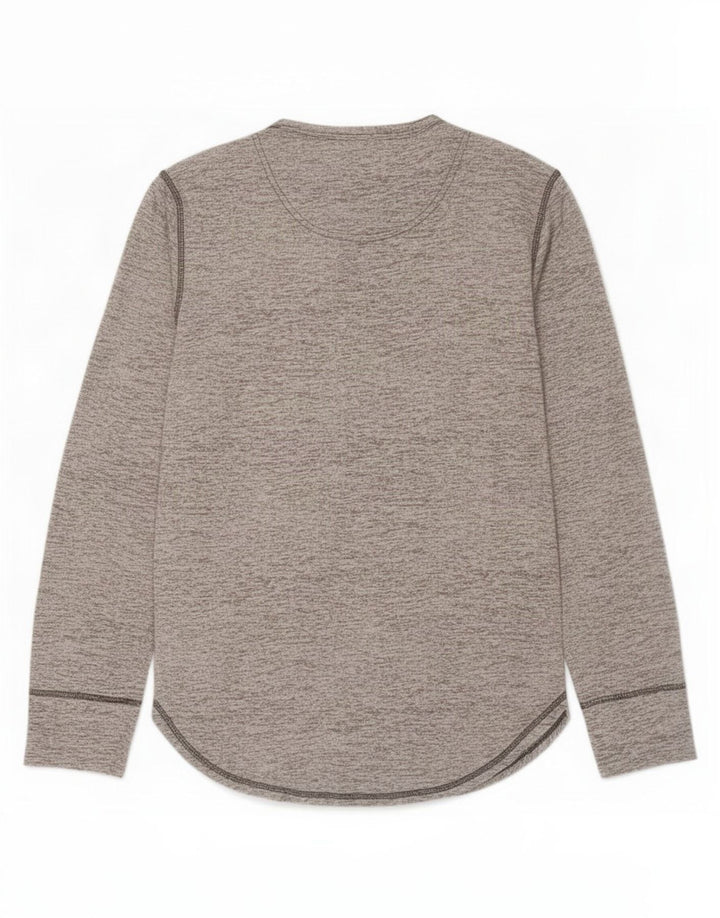 Hollister Mens Top Long Sleeve Small Grey Flecked Cotton