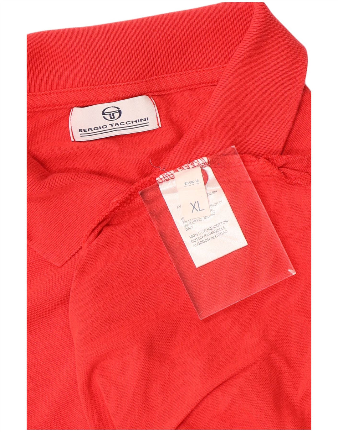 SERGIO TACCHINI Mens Long Sleeve Polo Shirt XL Red Cotton