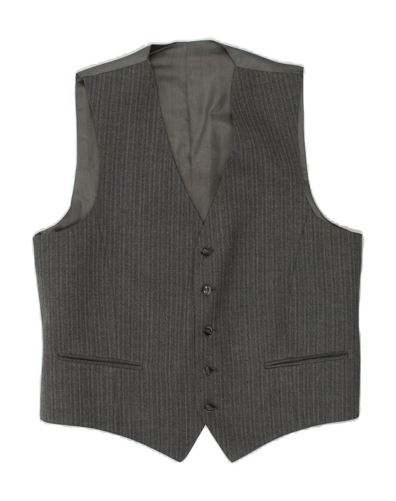 VINTAGE Mens Waistcoat Medium Grey Striped | Vintage Vintage | Thrift | Second-Hand Vintage | Used Clothing | Messina Hembry 