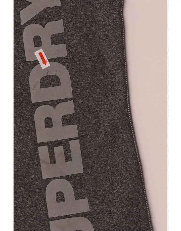 Superdry Womens Graphic T-Shirt Top UK 14 Large Grey Flecked Polyester