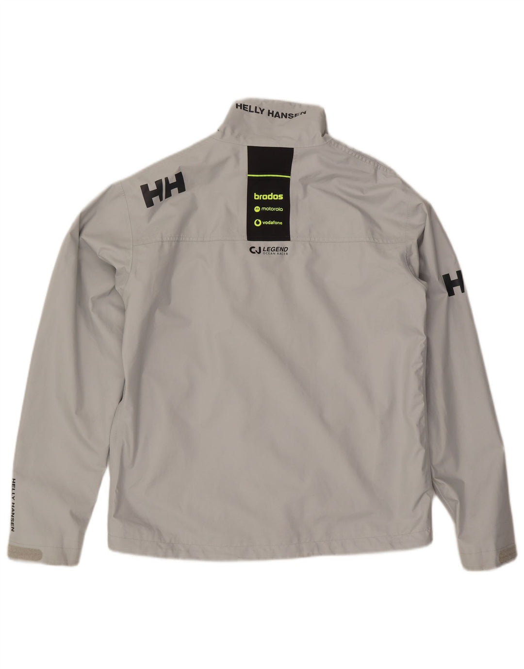 Helly Hansen Mens Graphic Rain Jacket UK 40 Large Grey Polyester