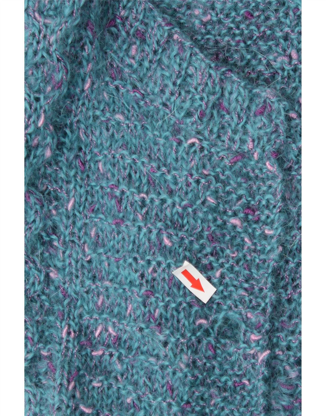 Vintage Womens Open Cardigan Sweater UK 12 Medium Blue Flecked