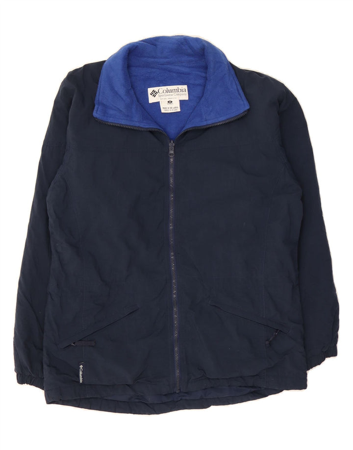 COLUMBIA Womens Windbreaker Jacket UK 14 Medium Navy Blue Nylon Vintage Columbia and Second-Hand Columbia from Messina Hembry 