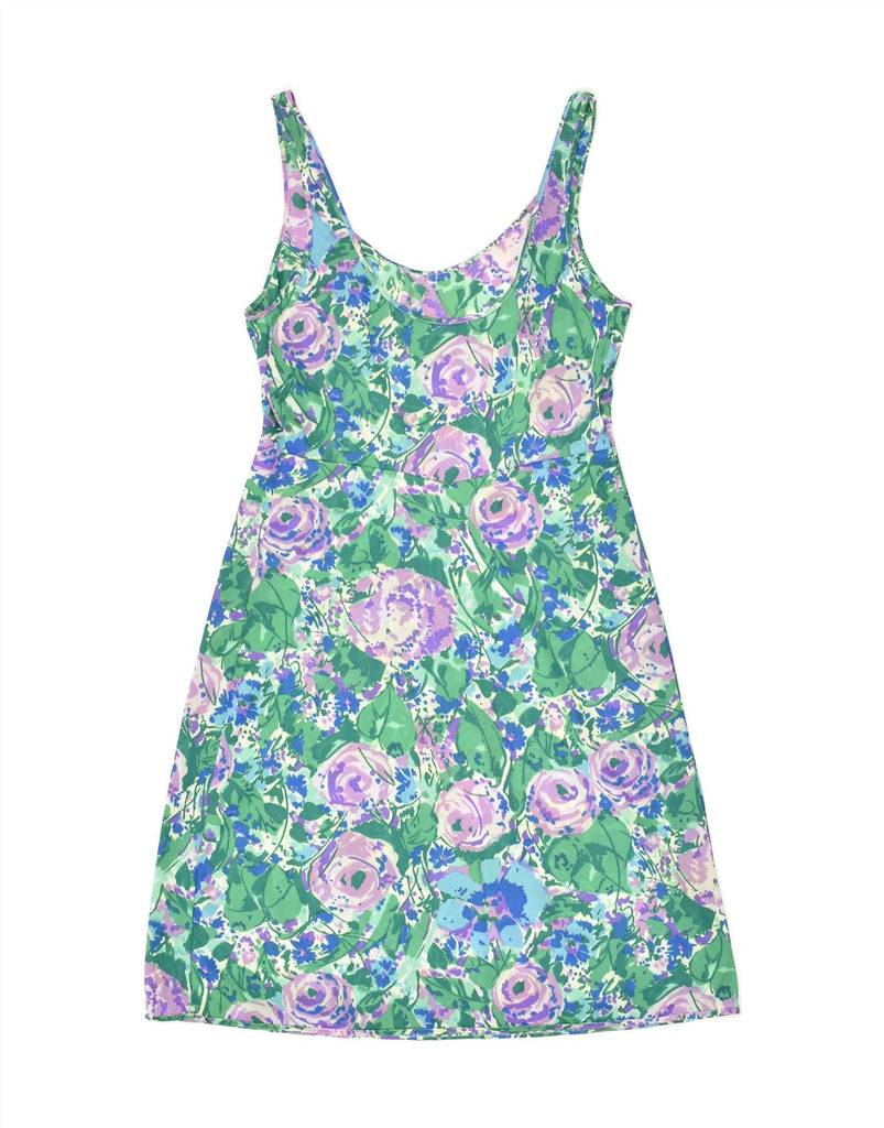 VINTAGE Womens Sundress UK 4 XS Green Floral | Vintage Vintage | Thrift | Second-Hand Vintage | Used Clothing | Messina Hembry 