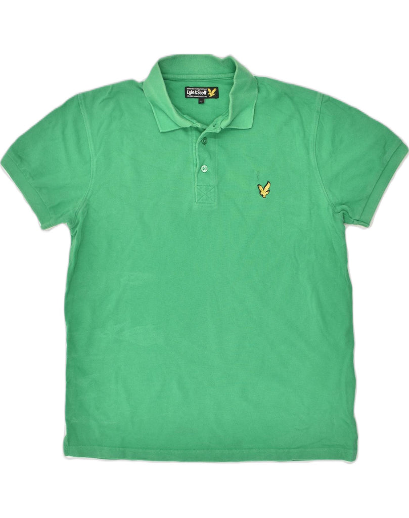 LYLE & SCOTT Mens Polo Shirt Large Green Cotton | Vintage Lyle & Scott | Thrift | Second-Hand Lyle & Scott | Used Clothing | Messina Hembry 