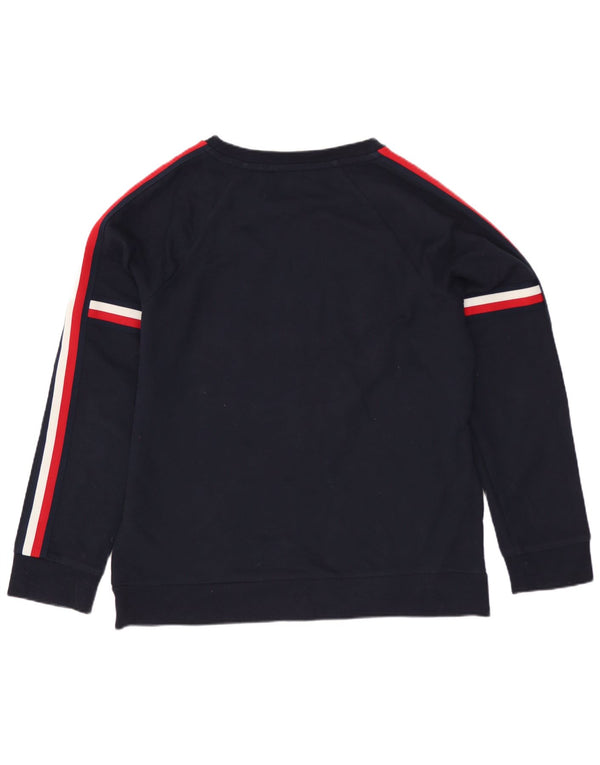 Tommy Hilfiger Womens Graphic Sweatshirt Jumper UK 14 Medium Navy Blue
