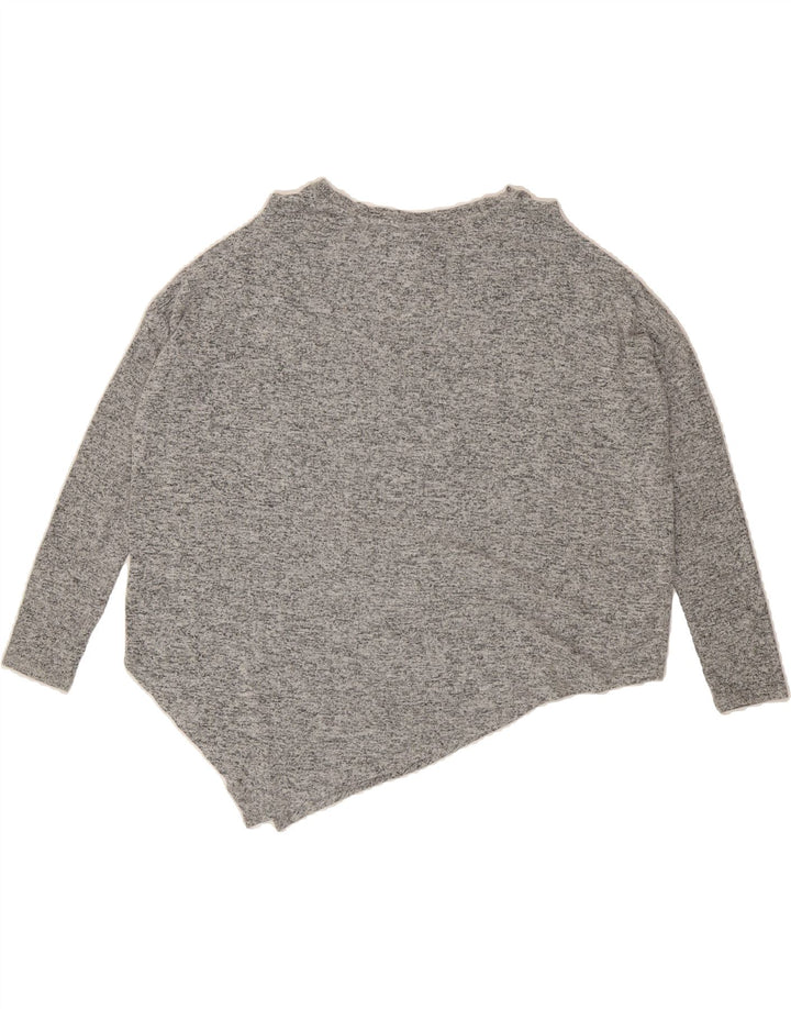 MOSSIMO Womens Oversized Crew Neck Jumper Sweater UK 10 Small Grey Flecked Vintage Mossimo and Second-Hand Mossimo from Messina Hembry 