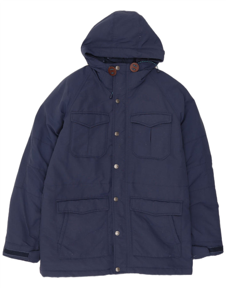 LEVI'S Mens Hooded Padded Jacket UK 38 Medium Navy Blue