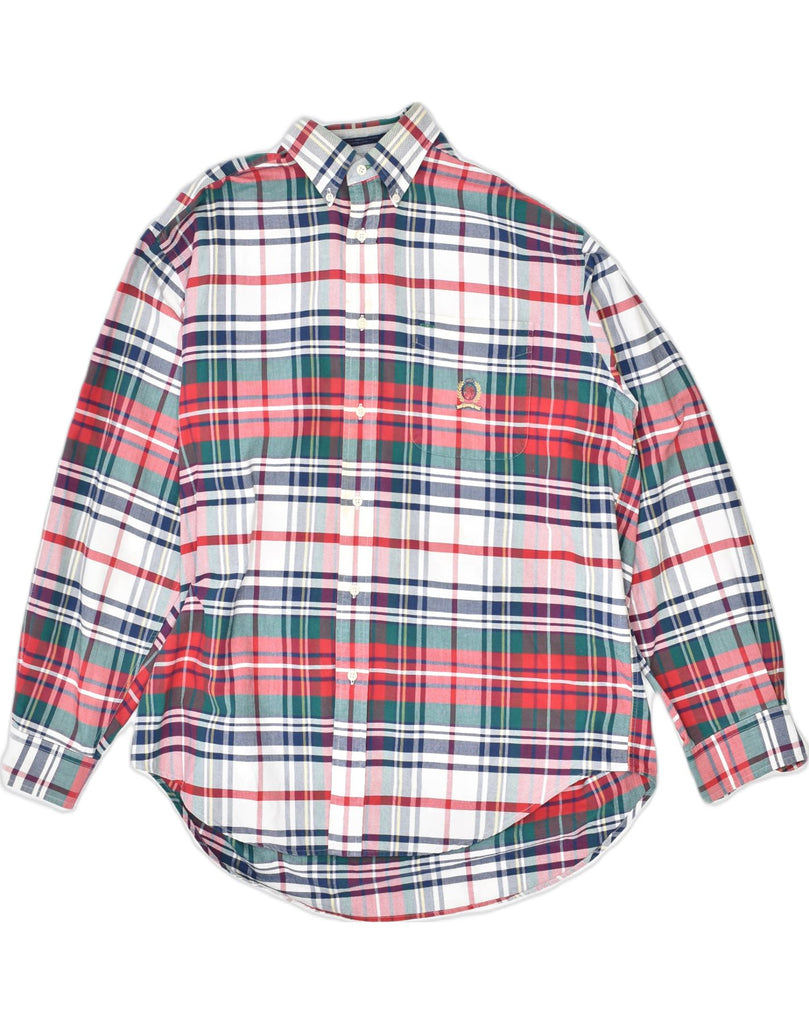 TOMMY HILFIGER Mens Shirt Medium Multicoloured Plaid Cotton | Vintage Tommy Hilfiger | Thrift | Second-Hand Tommy Hilfiger | Used Clothing | Messina Hembry 