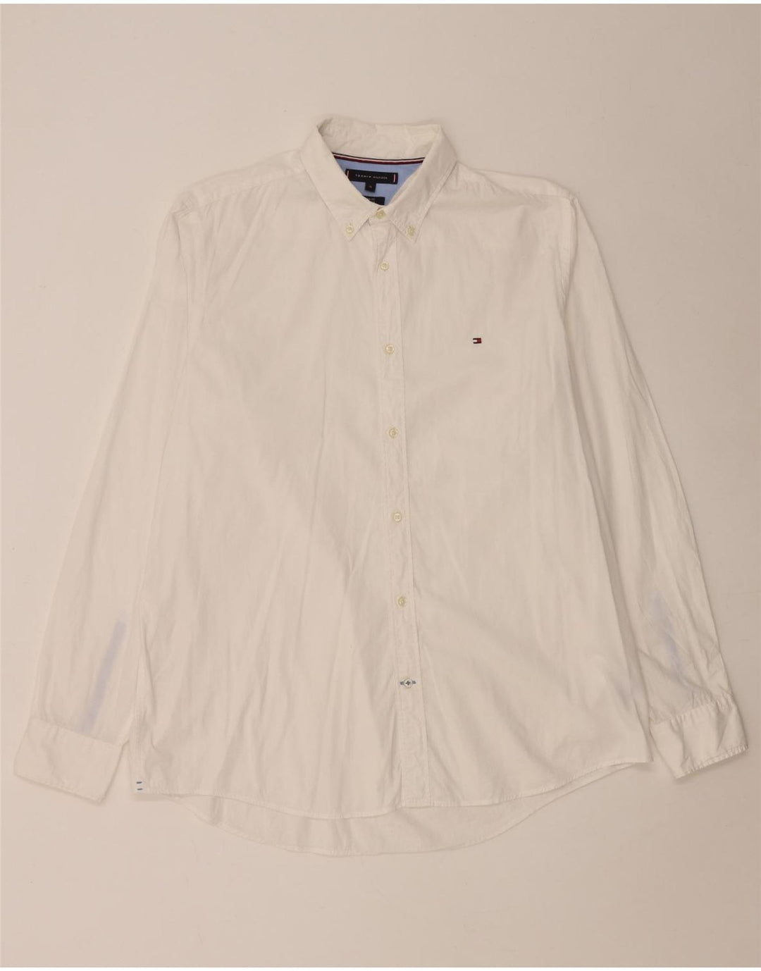 Tommy Hilfiger Mens Slim Fit Shirt XL White Cotton