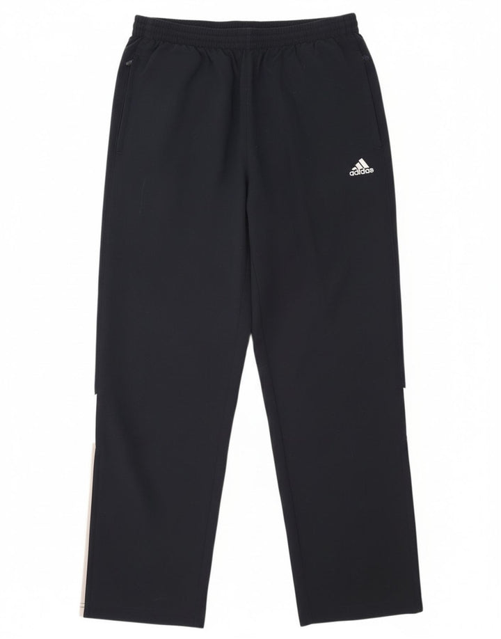 Adidas Mens Tracksuit Trousers Large Navy Blue Colourblock Polyester
