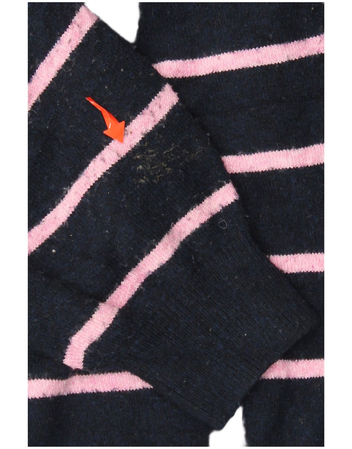 MARKS & SPENCER Womens Button Neck Jumper Sweater UK 14 Medium Navy Blue