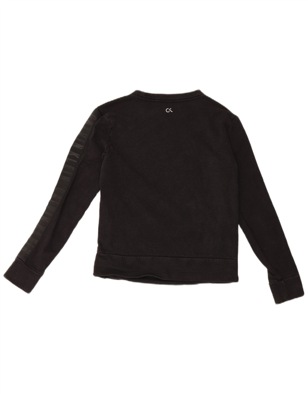 Calvin Klein Womens Graphic Oversized Sweatshirt Jumper UK 6 XS Black