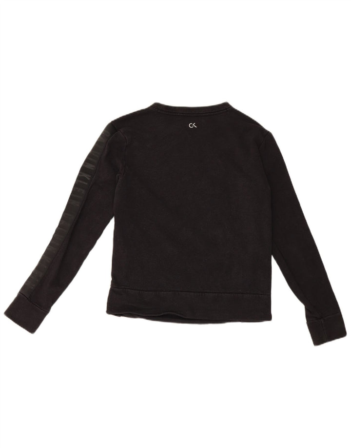 Calvin Klein Womens Graphic Oversized Sweatshirt Jumper UK 6 XS Black