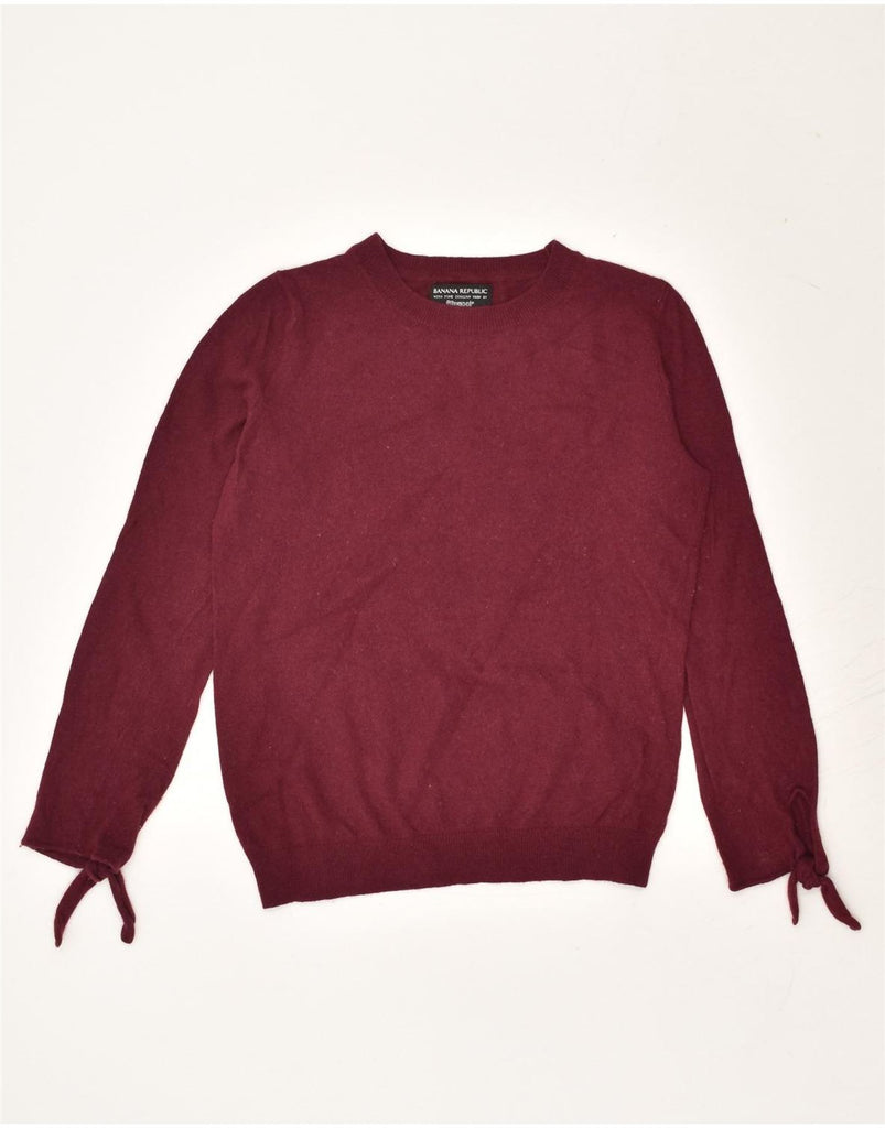 BANANA REPUBLIC Womens Crew Neck Jumper Sweater UK 12 Medium Burgundy | Vintage Banana Republic | Thrift | Second-Hand Banana Republic | Used Clothing | Messina Hembry 