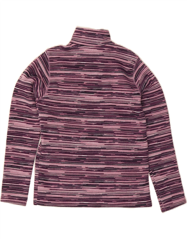 MOUNTAIN WAREHOUSE Womens Fleece Jumper UK 12 Medium  Purple Striped Vintage Mountain Warehouse and Second-Hand Mountain Warehouse from Messina Hembry 
