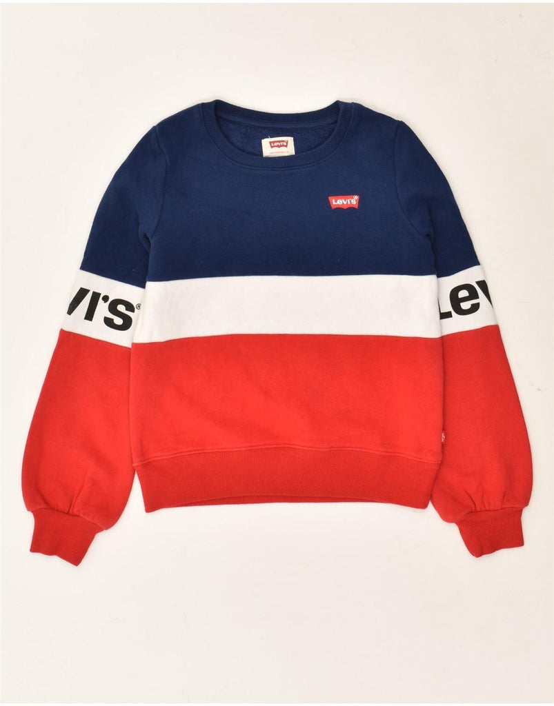 LEVI'S Boys Graphic Sweatshirt Jumper 9-10 Years Multicoloured Colourblock | Vintage Levi's | Thrift | Second-Hand Levi's | Used Clothing | Messina Hembry 