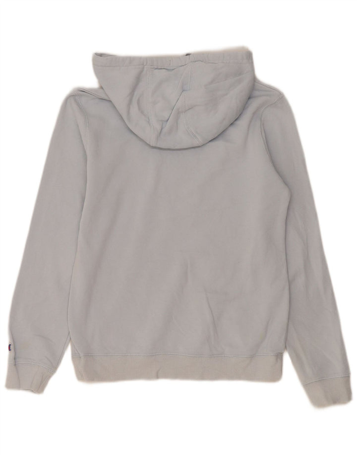 Champion Mens Graphic Hoodie Jumper Small Blue Cotton